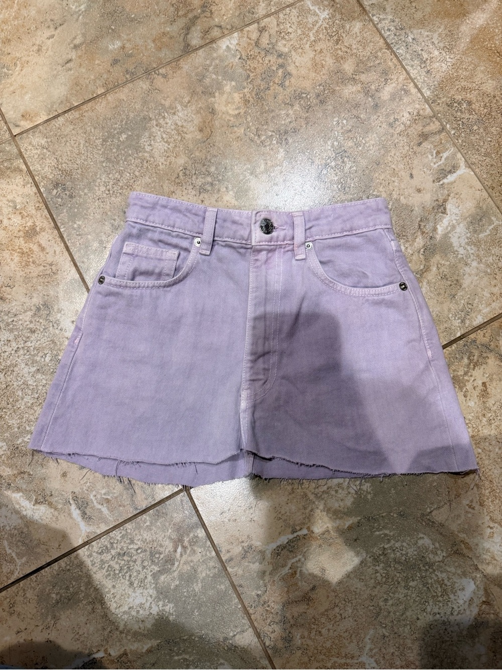Zara Lavender Denim Mini Skirt sz 2